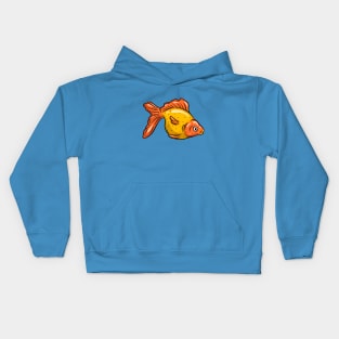 Orange Tropical Fish Cartoon Illustration Goldfish Design Kids Hoodie